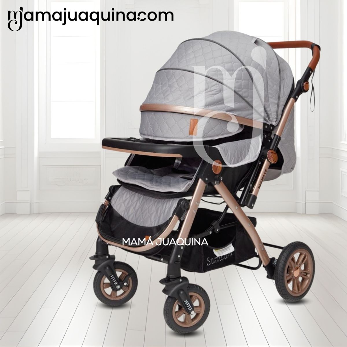 BABY - Coche Cuna De Lujo «SUNDARA PREMIUM» con Mochila Gray