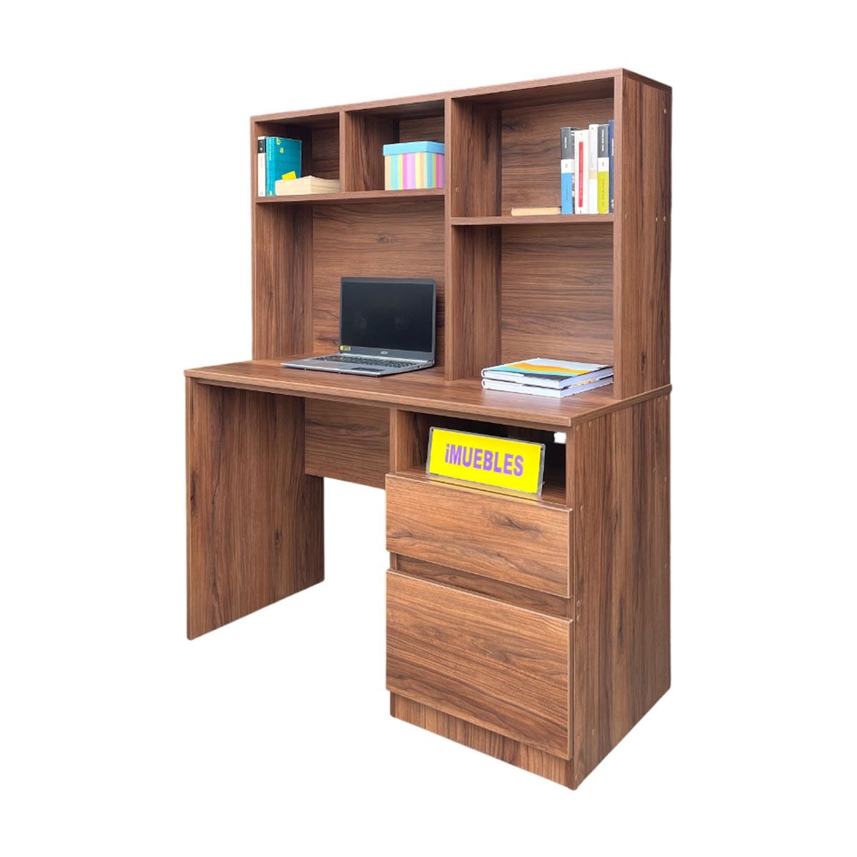 TEMEL - Escritorio con Estante y Cajonera 120 cm Catania – MEV