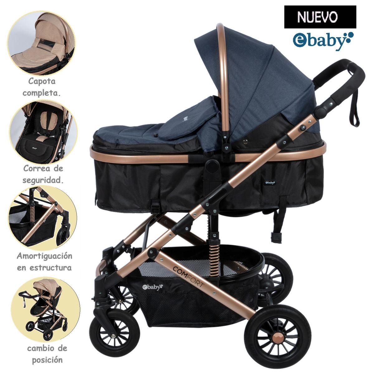 EBABY - COCHE MOISES DE BEBES MODELO CONFORT  AZ