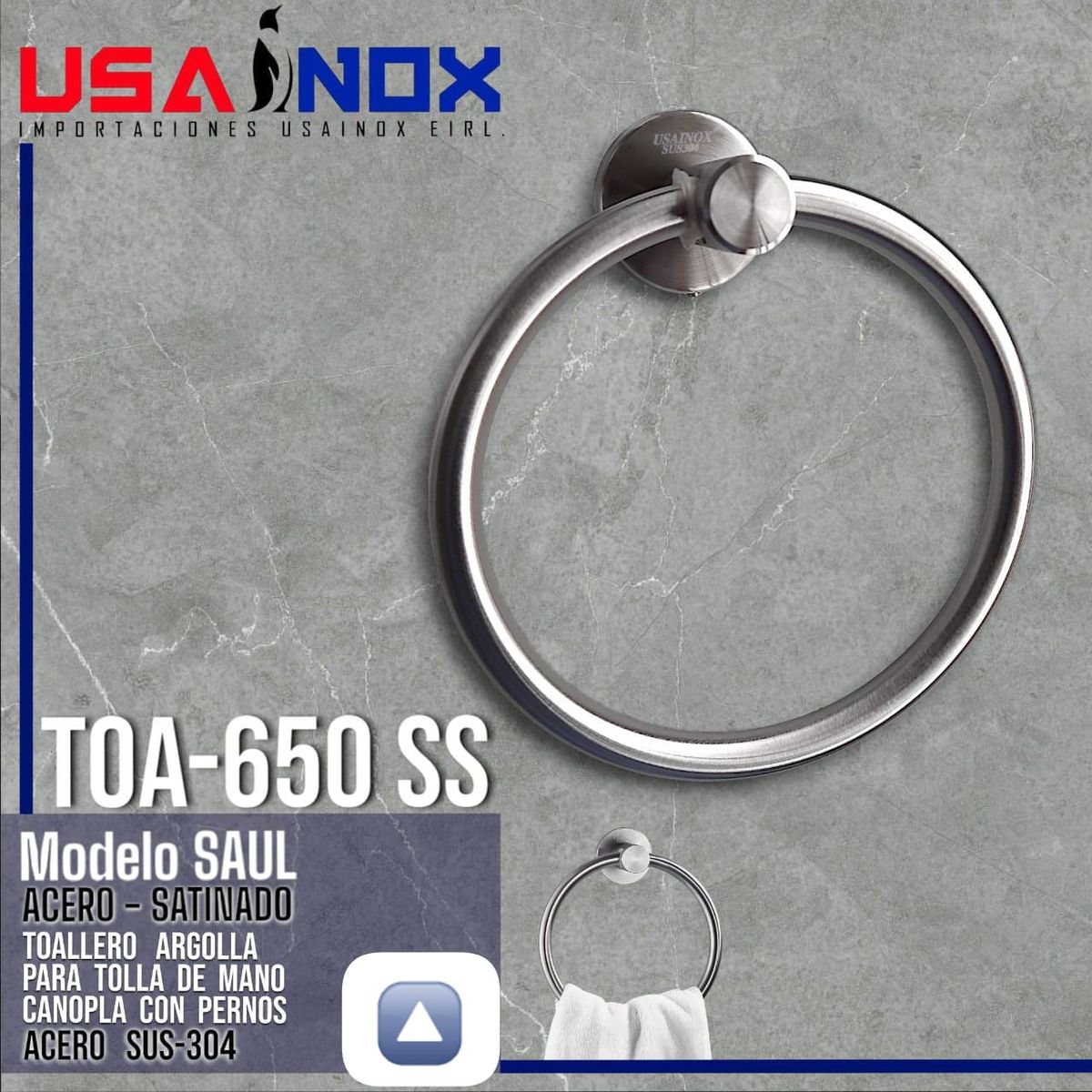GENERICO - TOALLERO DE MANO ACERO INOXIDABLE