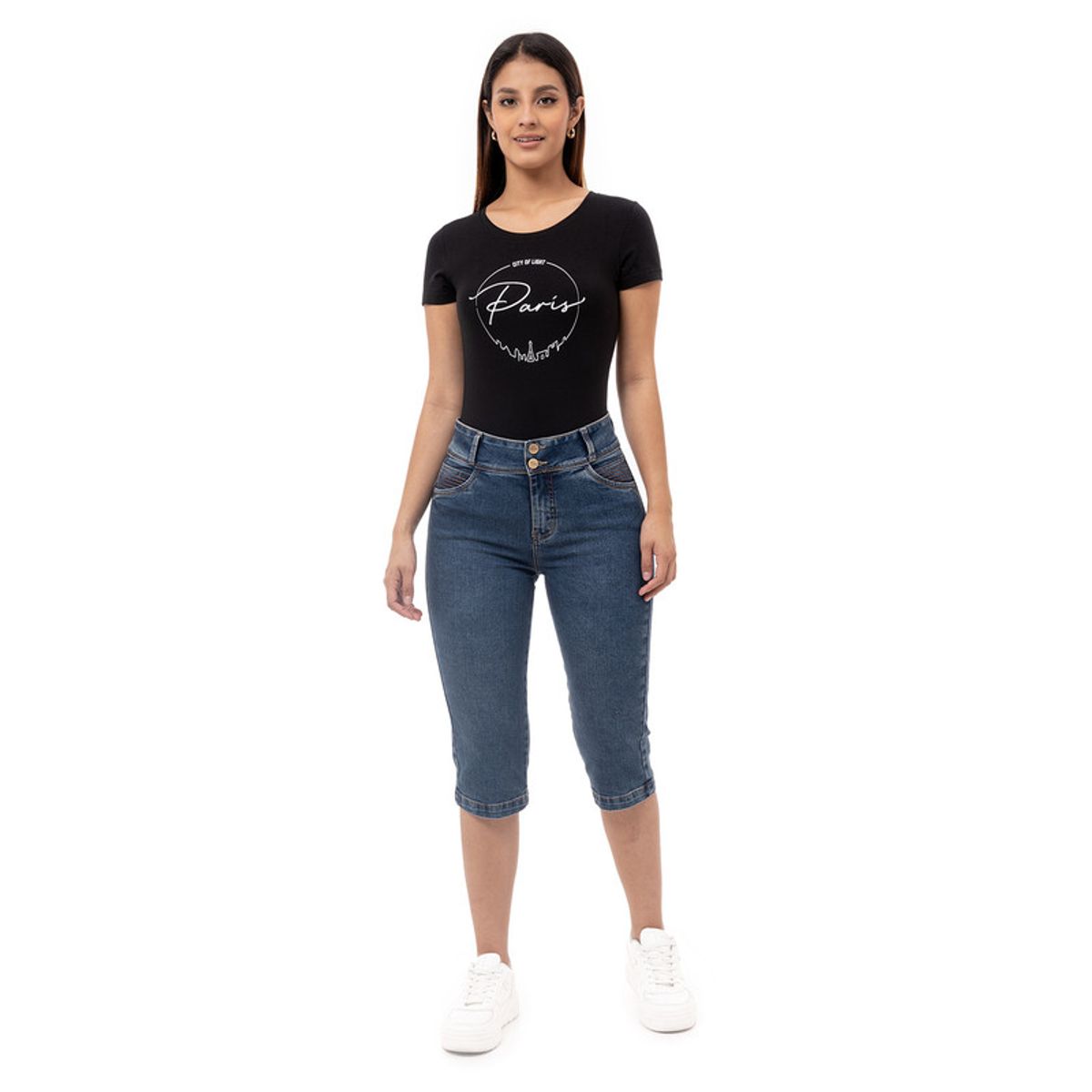 PIONIER - Short Cropped Jean Denim Stretch Mujer Pionier Kera