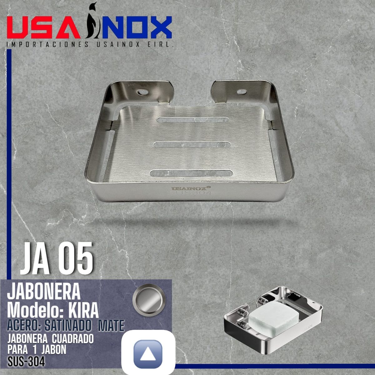 GENERICO - PORTA JABON ACERO INOXIDABLE