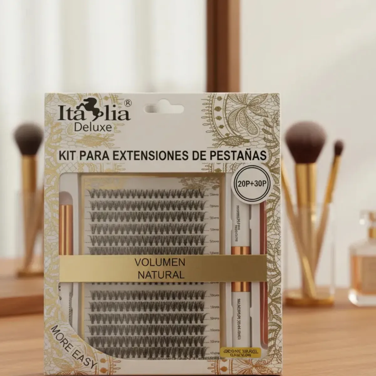 GENERICO - Set extensiones pestañas + pinza + pegamento Italia De Luxe
