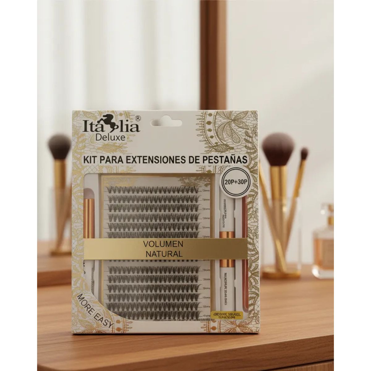 GENERICO - Set extensiones pestañas + pinza + pegamento Italia De Luxe