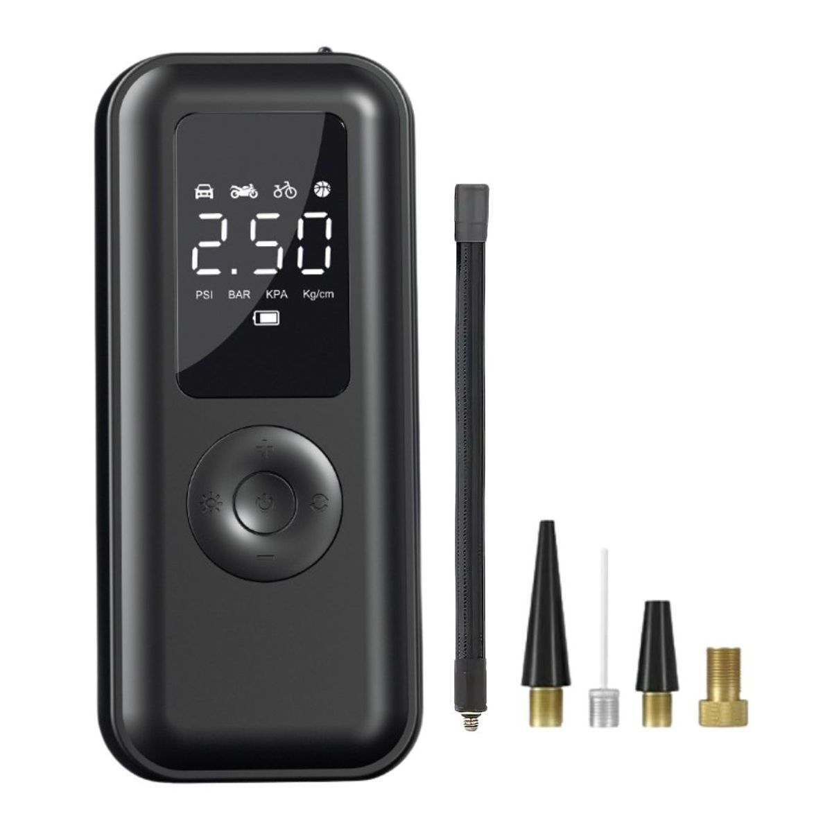 SEISA - Compresor de Aire Portátil Inalámbrico para Llantas de Auto Moto y Bicicleta con Pantalla y Luz LED