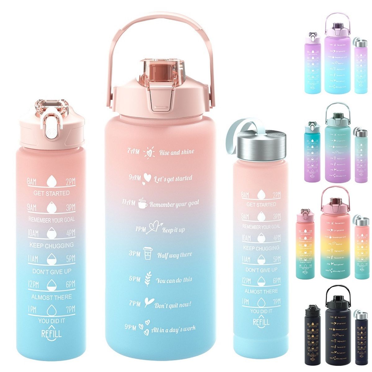 GENERICO - Set de 3 tomatodos motivacional trio deportivo+ stickers