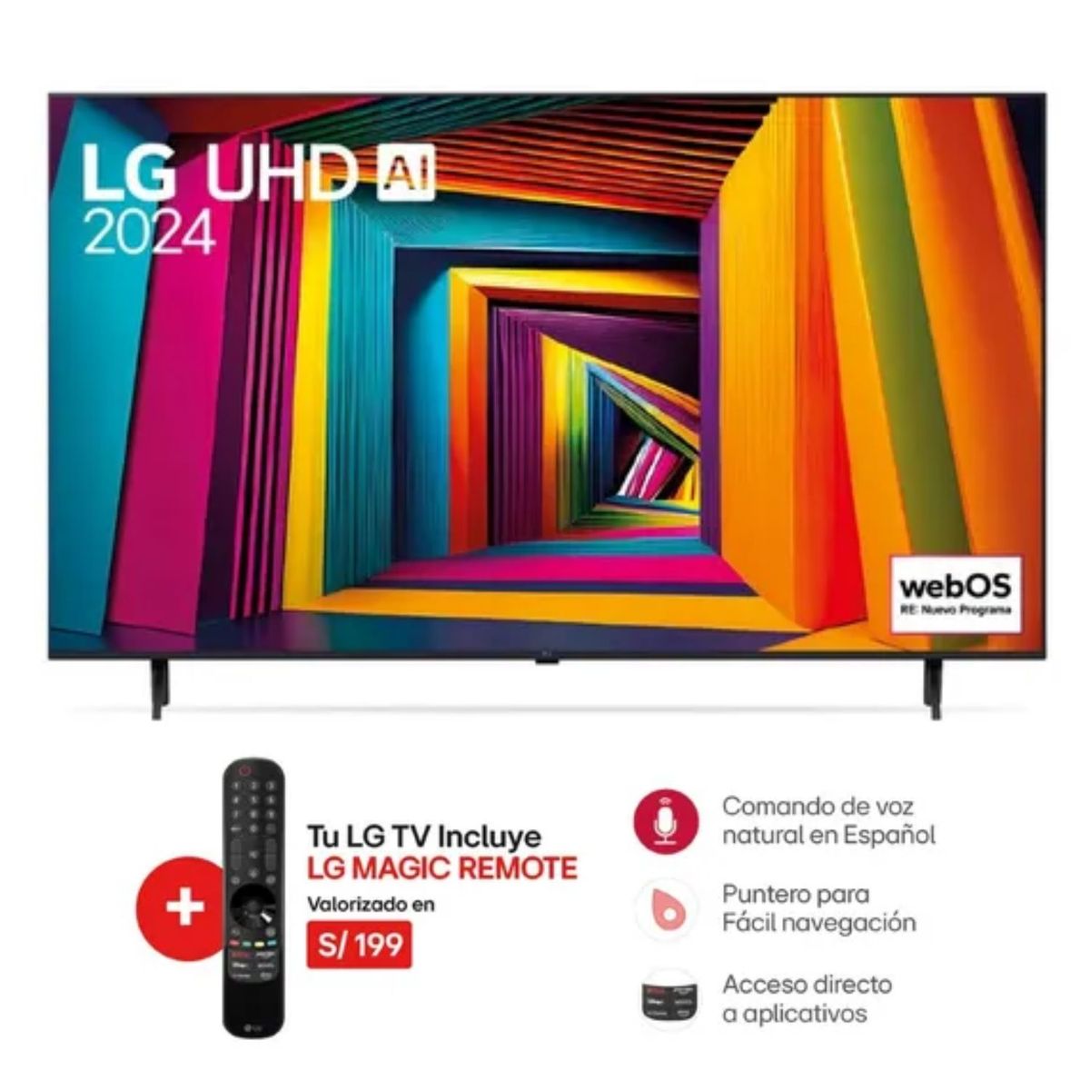 LG - Televisor 98" LG UHD 4k Thinq Ai 98UT9050PSA - Nuevo 2024