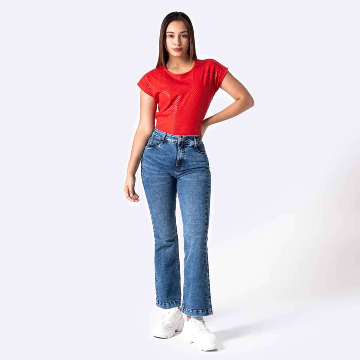 PIONIER - Pantalon Basico Denim Stretch Hallyh Mujer