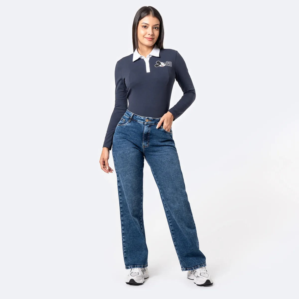 PIONIER - Pantalon Basico Denim Stretch Zianah Mujer