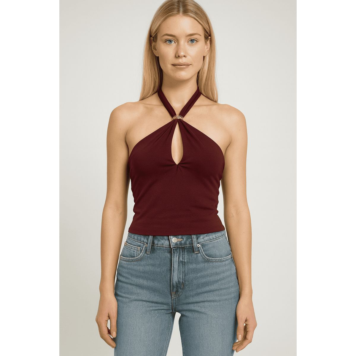 AMA OUTFITTERS - TOP MIRI HALTER DRAPEADO