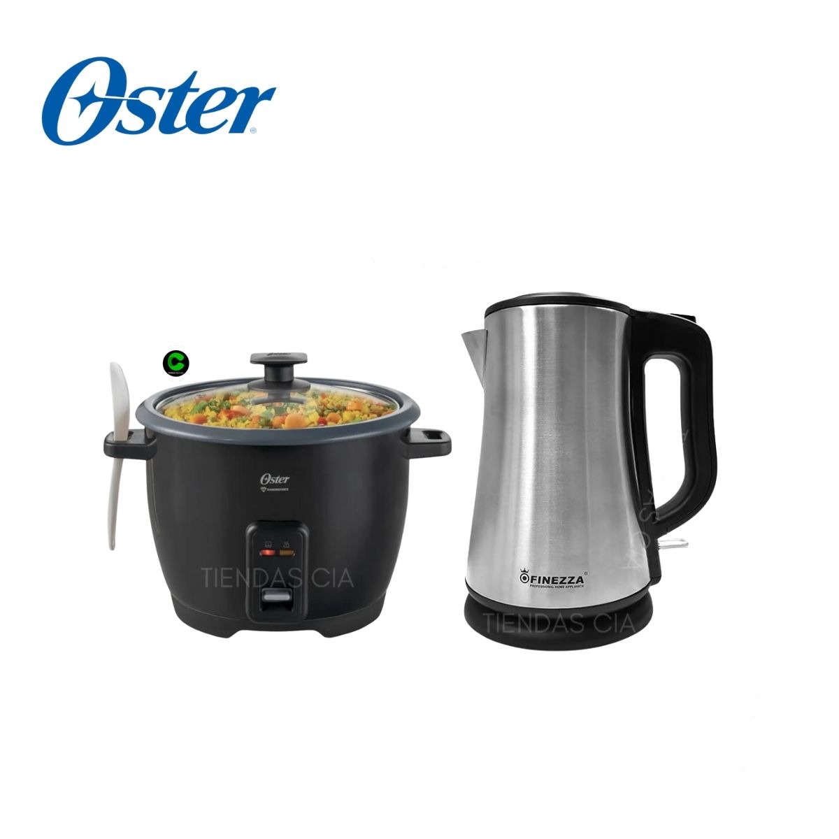 FINEZZA - Combo Hervidor Finezza CK-660HA y Olla Arrocera Oster 1.8 L