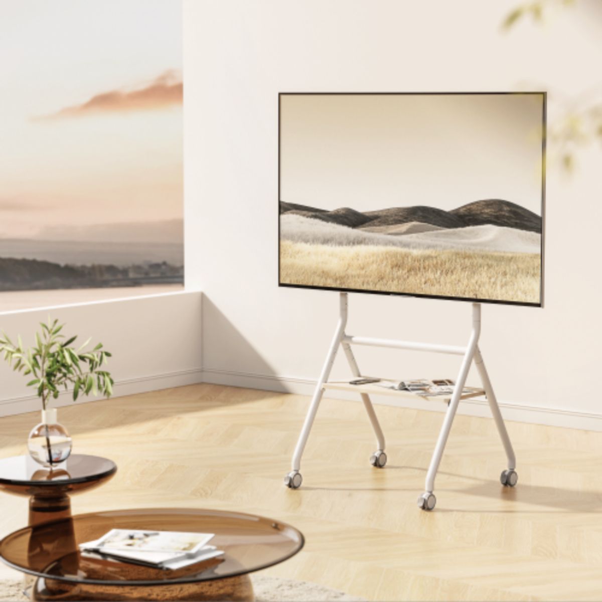 GENERICO - Carro de TV de estudio minimalista y resistente 37 a 86 pulgadas