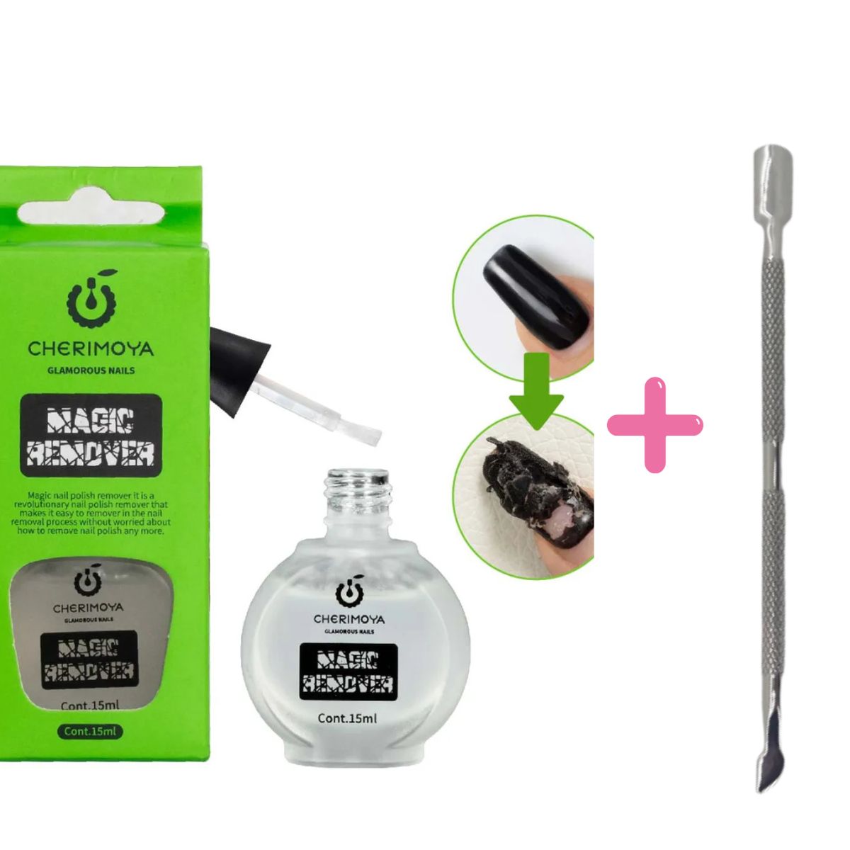 GENERICO - PACK REMOVEDOR DE GEL CHERIMOYA + REPUJADOR