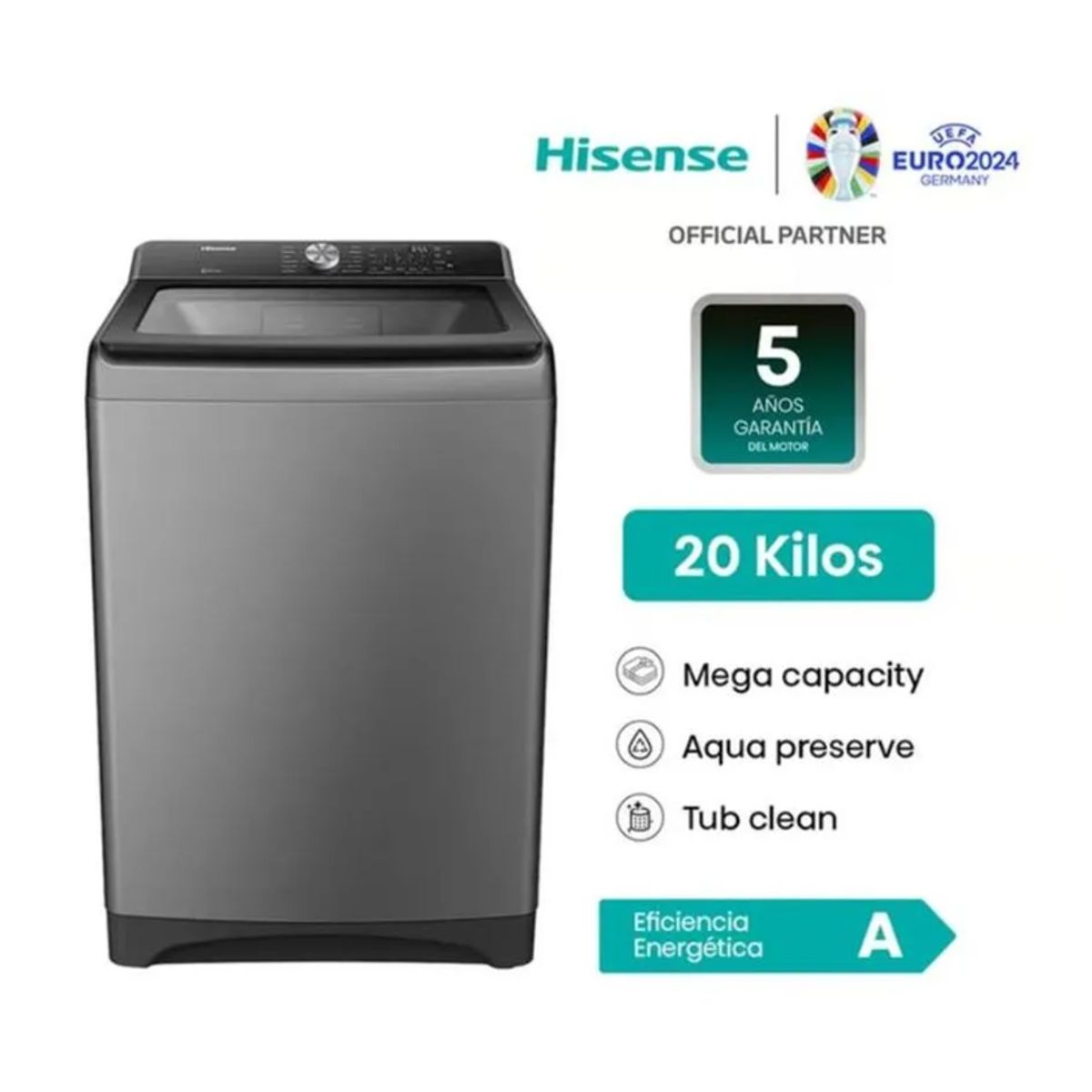 HISENSE - Lavadora Hisense 20KG Carga Superior WT3T2023UT