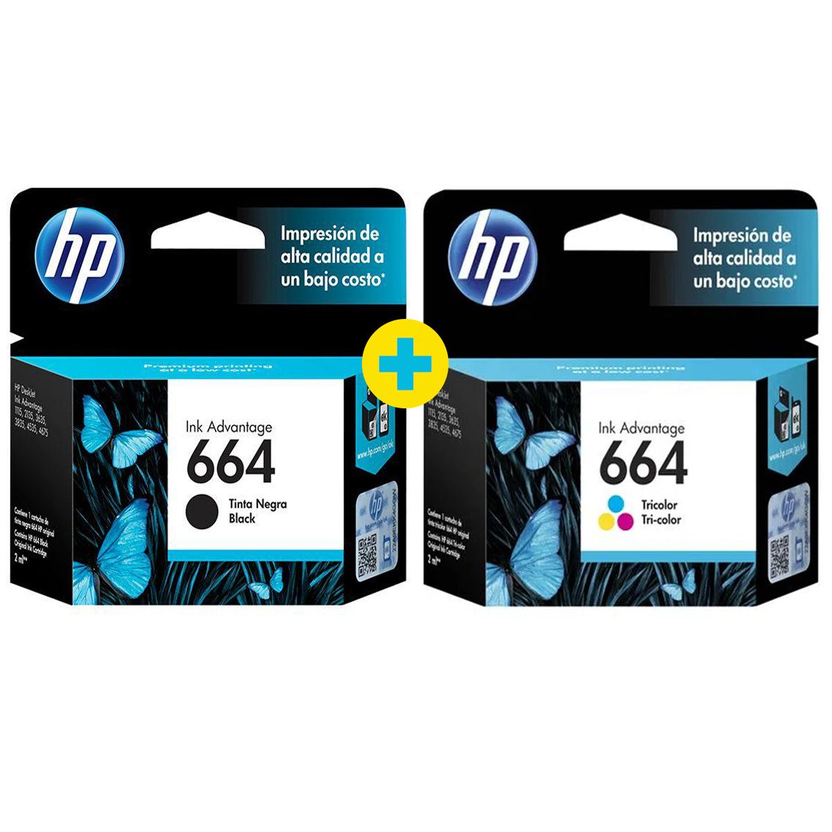 HP - Juego de Tinta HP 664 Negro y Tricolor Original F6V28AL F6V29AL para Impresoras HP DeskJet