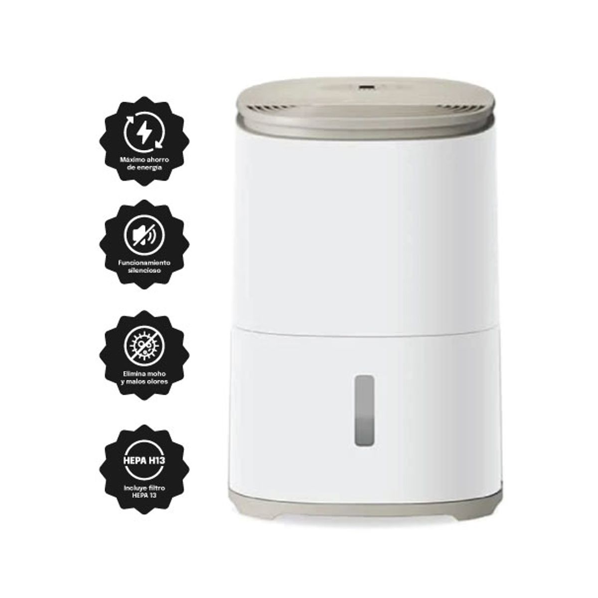 MEACO - Deshumedecedor y Purificador de aire  MeacoDry Arete® One 10L  WARM PEBBLE