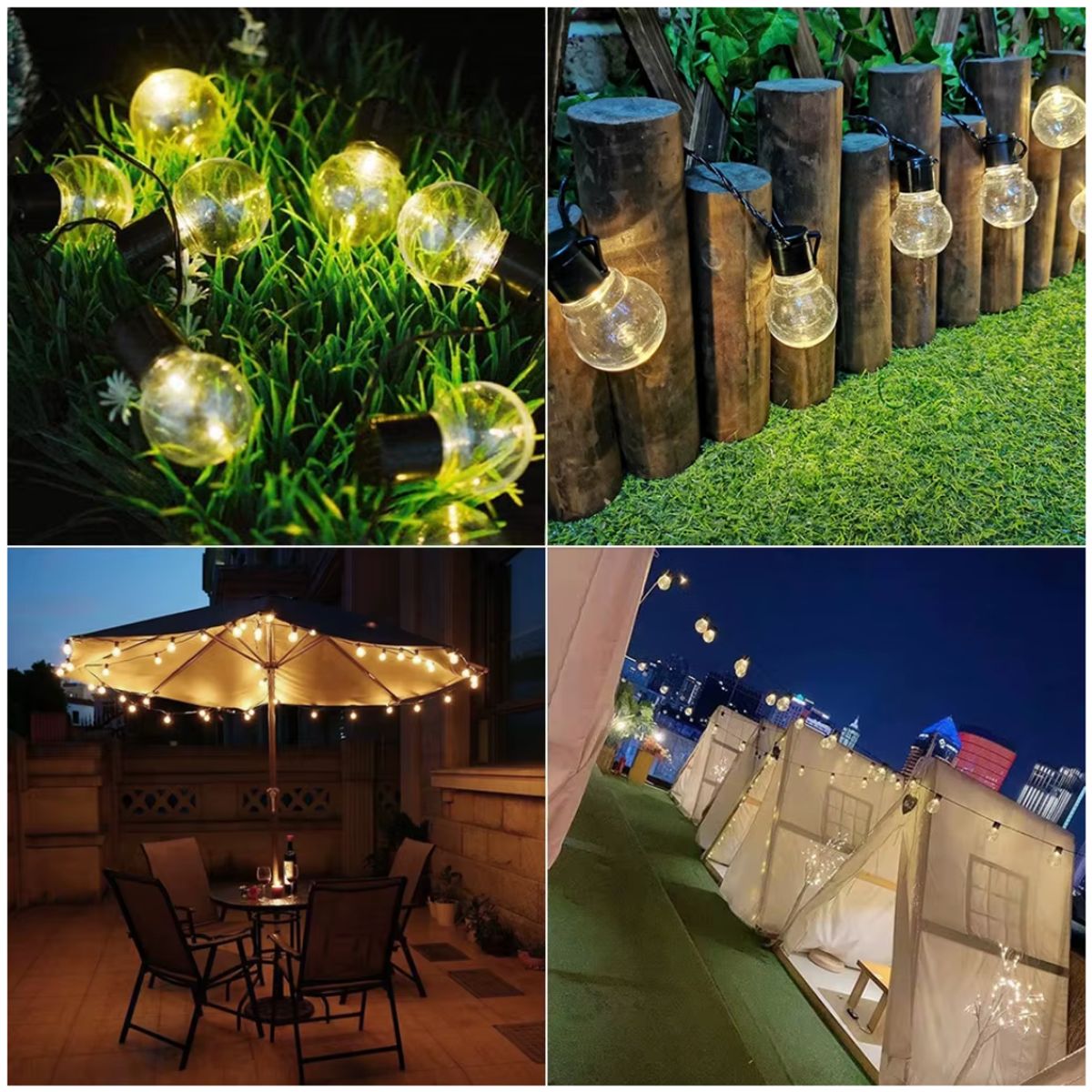 INSPIRA MARKET - Guirnalda Navidad 5 M con Panel Solar 10 Focos