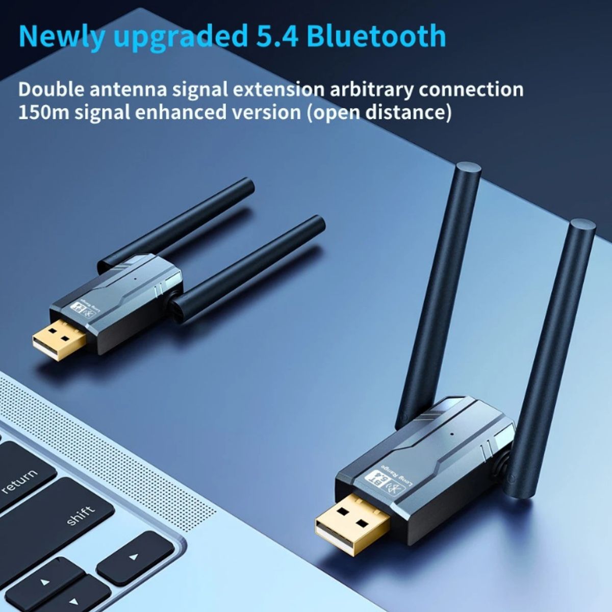 GENERICO - Adaptador Bluetooth 5.4 Para Pc Laptop Usb con Antena 150m
