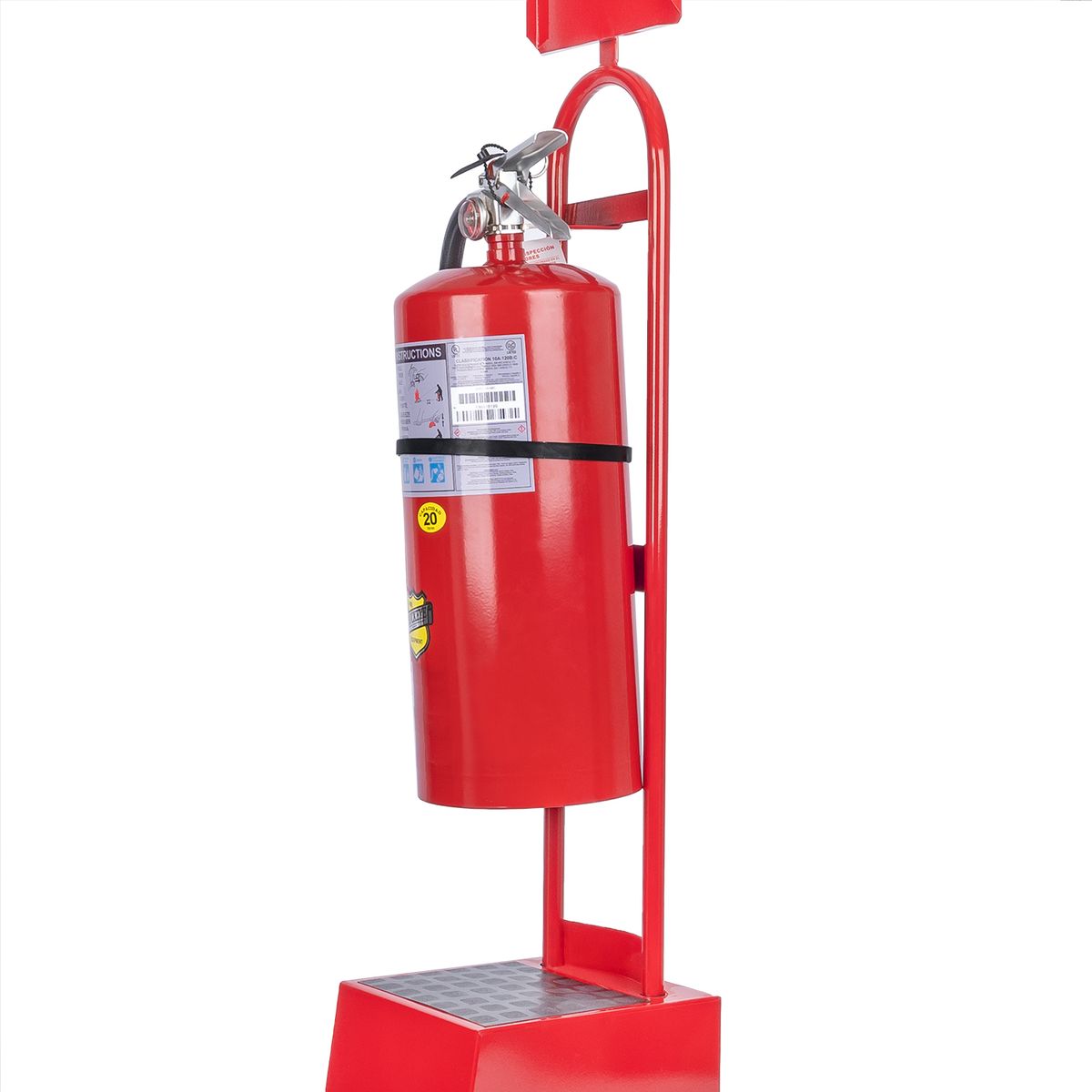 GENERICO - Pedestal Porta Extintor de 6 a 12 KG 2 en 1 con Letrero