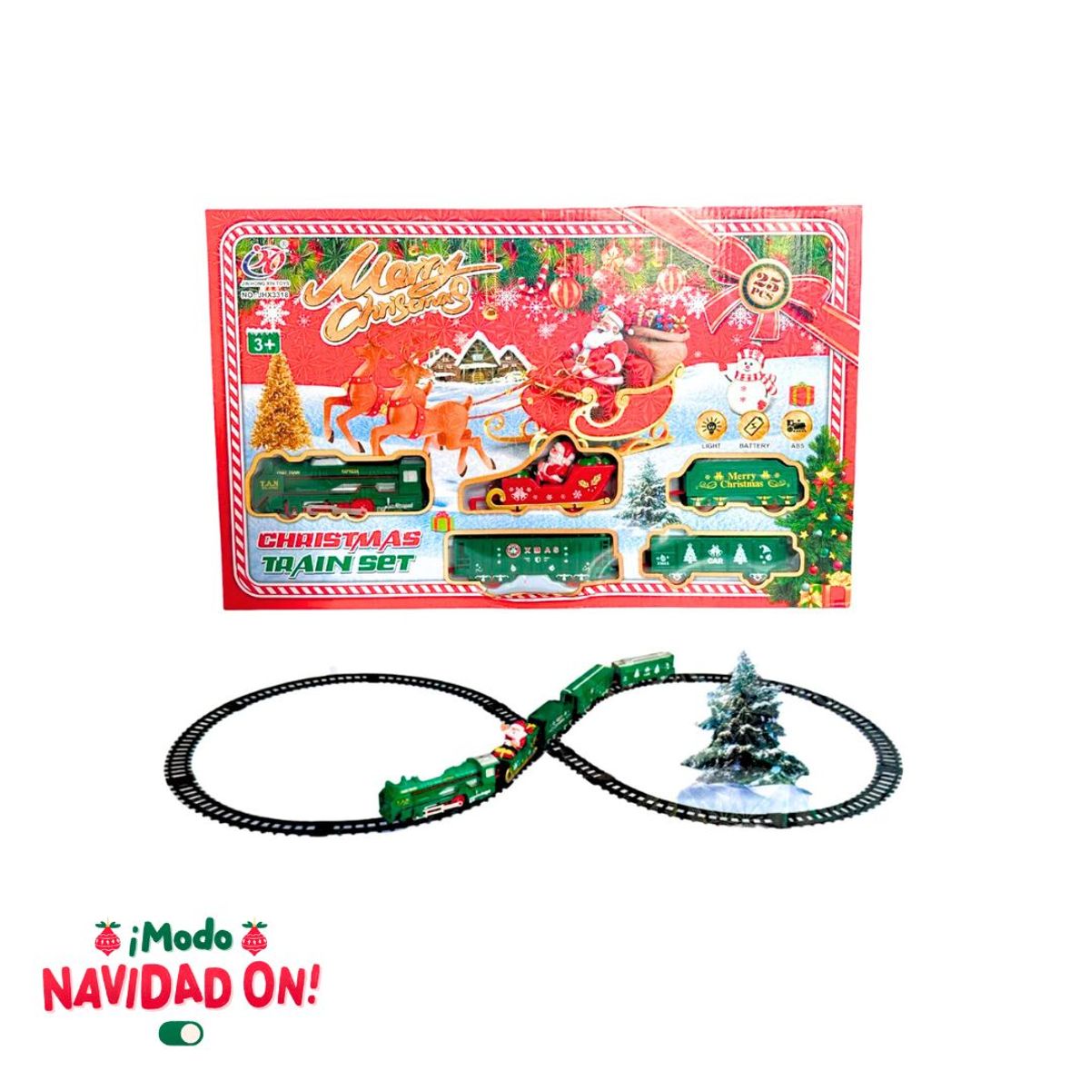 GENERICO - Tren Electrico Navideño Santa Claus De Juguete Luz 25 Piezas