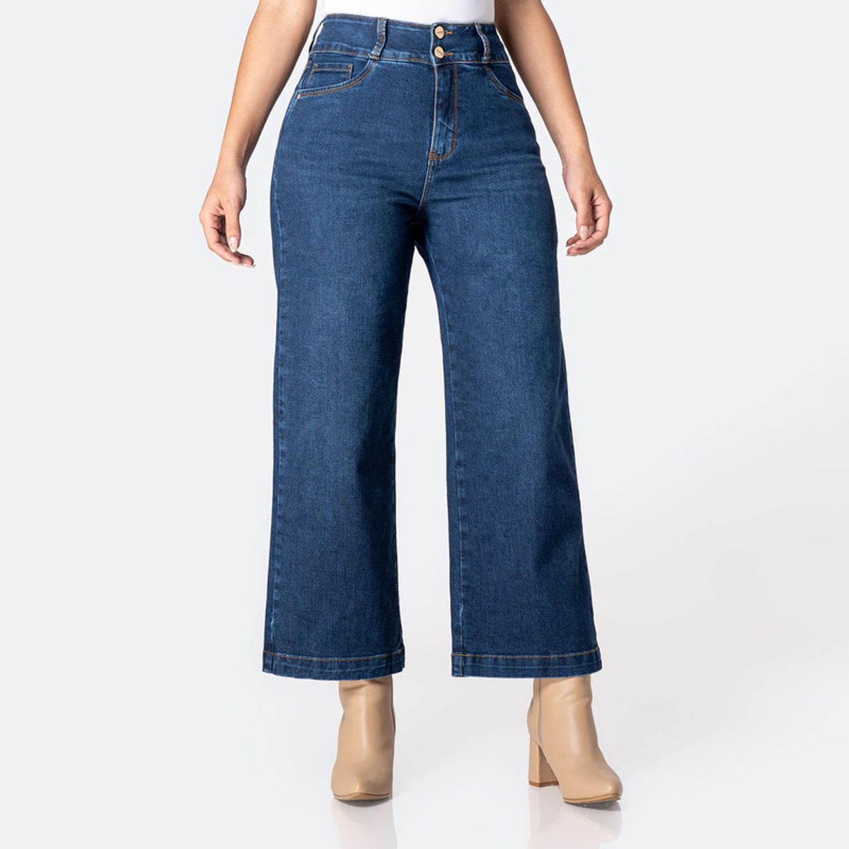 PIONIER - Pantalón Jean Culotte Denim Stretch Mujer Pionier Izelah