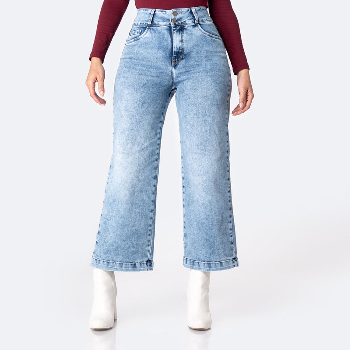 PIONIER - Pantalón Jean Culotte Denim Stretch Mujer Pionier Izelah