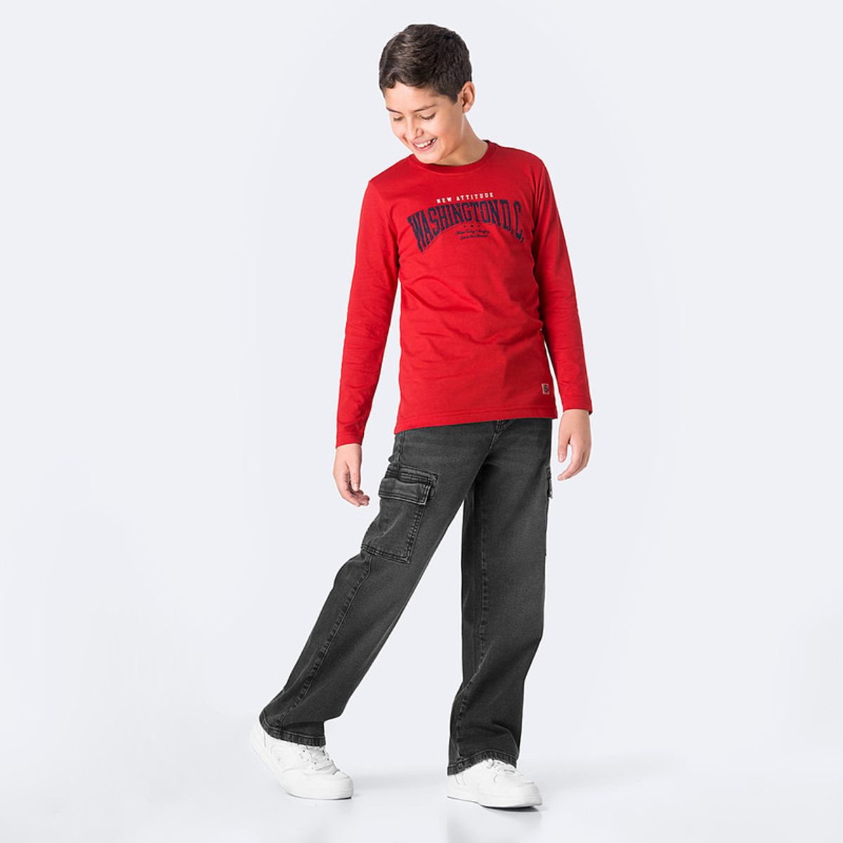 PIONIER - Pantalon Cargo Denim Stretch Adamh Niño