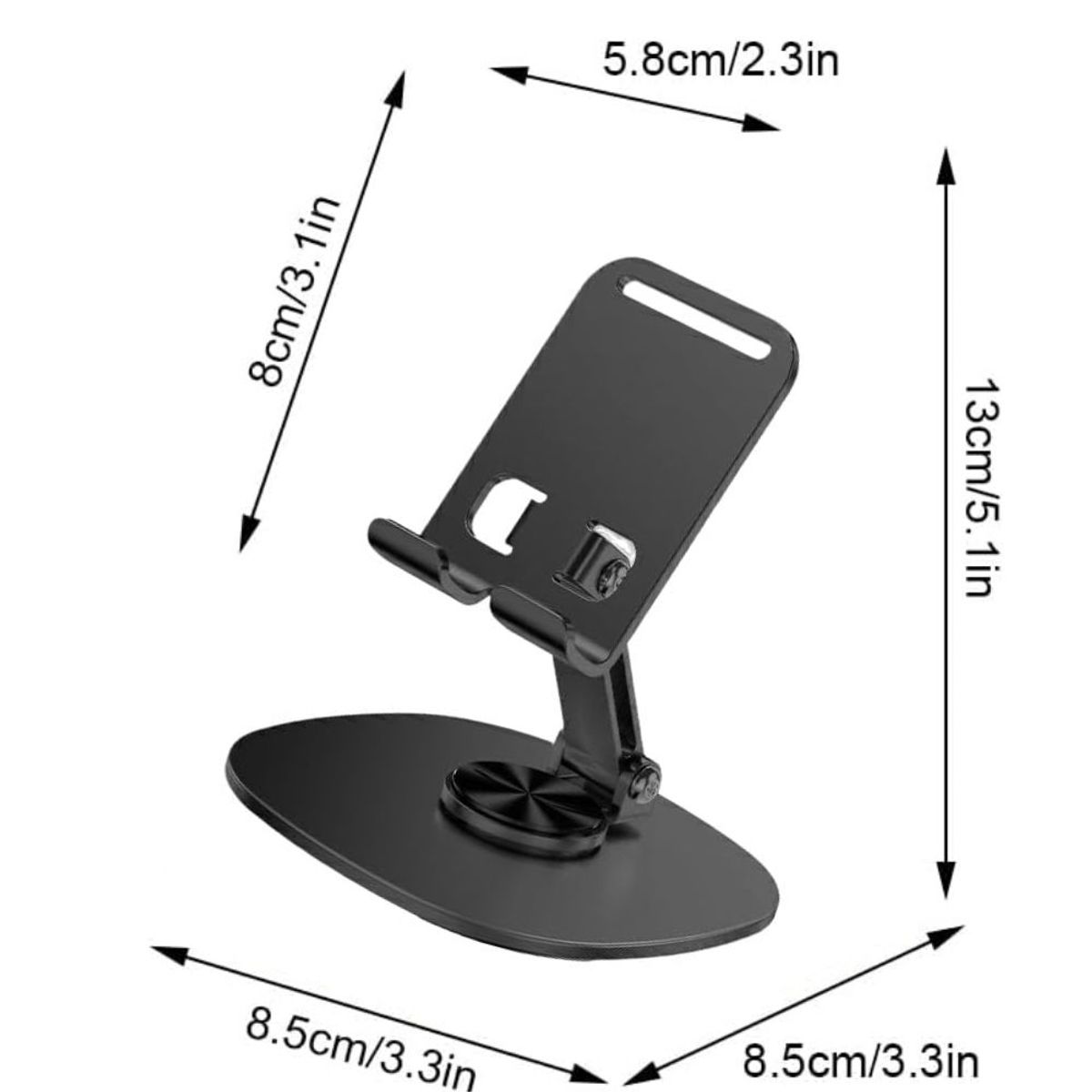 GENERICO - Soporte celular Metal Giratorio 360 Plegable