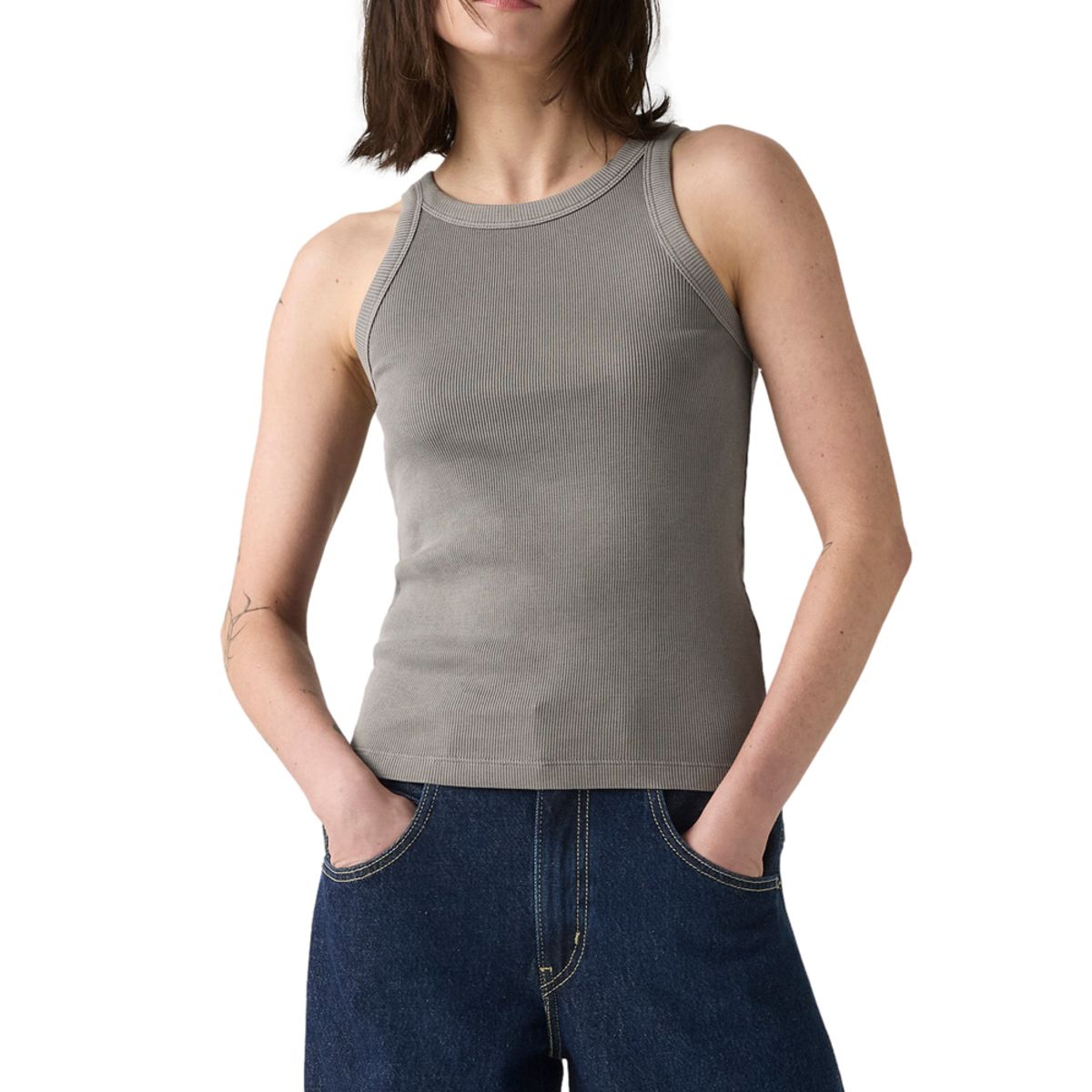 LEVIS - Polo Mujer Essential Racer Tank Gris Levis