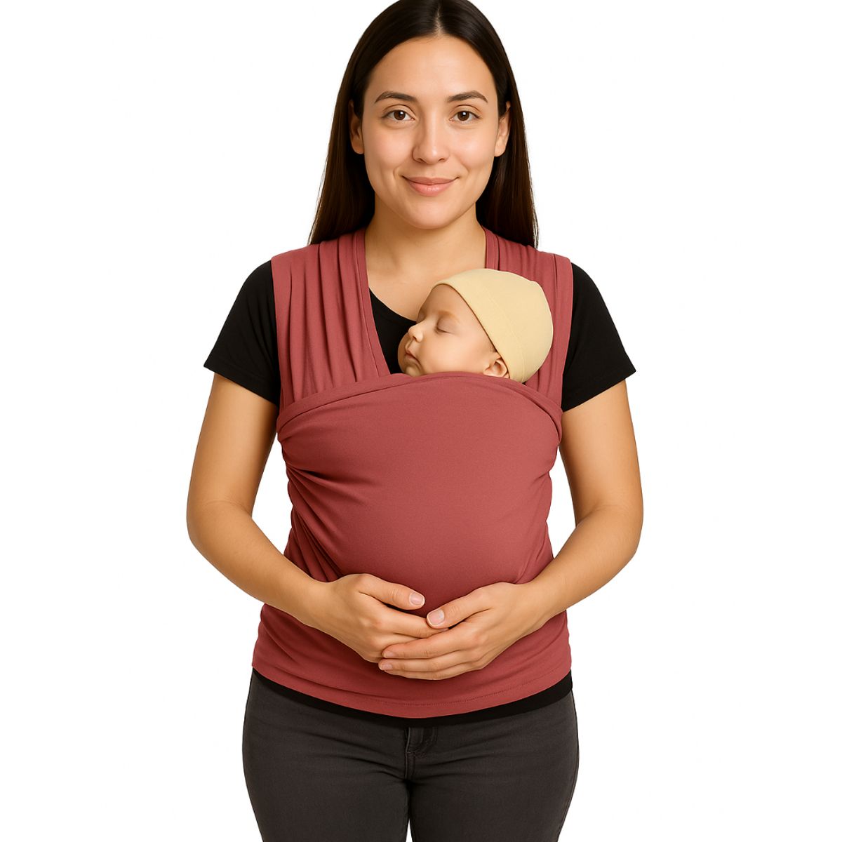 CERDITA - FULAR PARA BEBÉ CON BOLSILLO COLOR CORAL