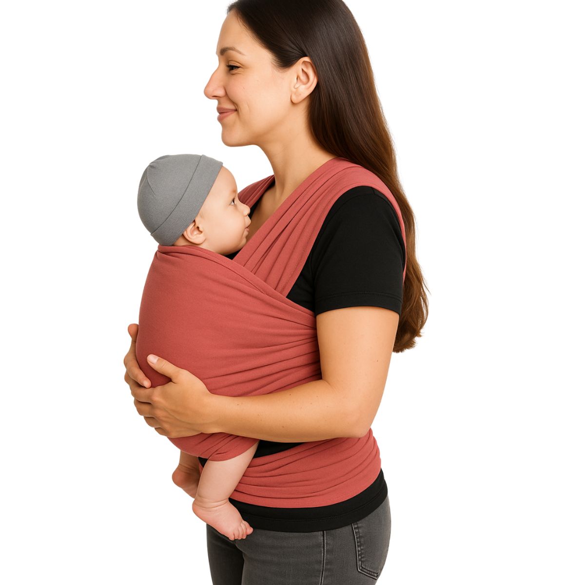 CERDITA - FULAR PARA BEBÉ CON BOLSILLO COLOR CORAL