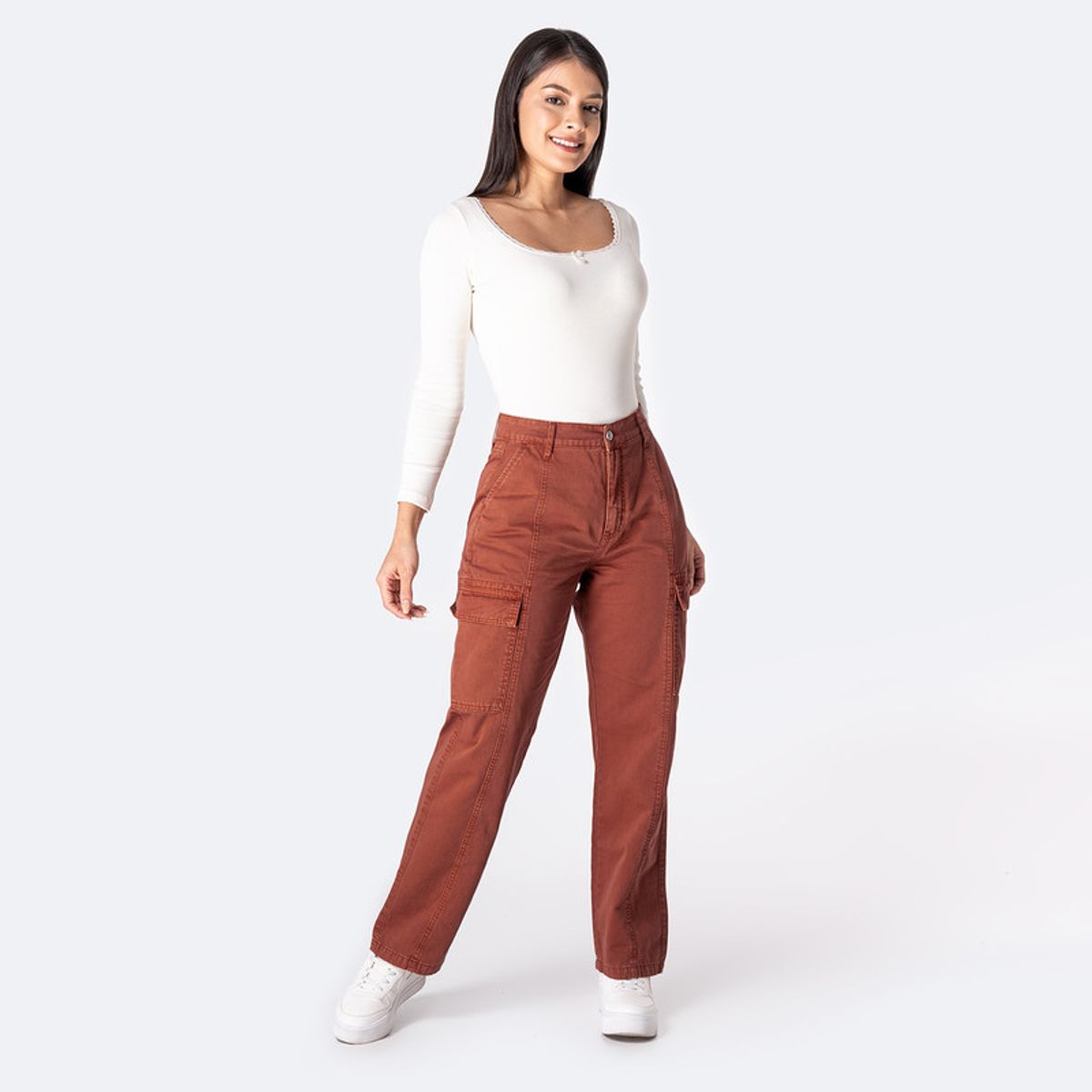 PIONIER - Pantalon Cargo Drill Clairey Mujer