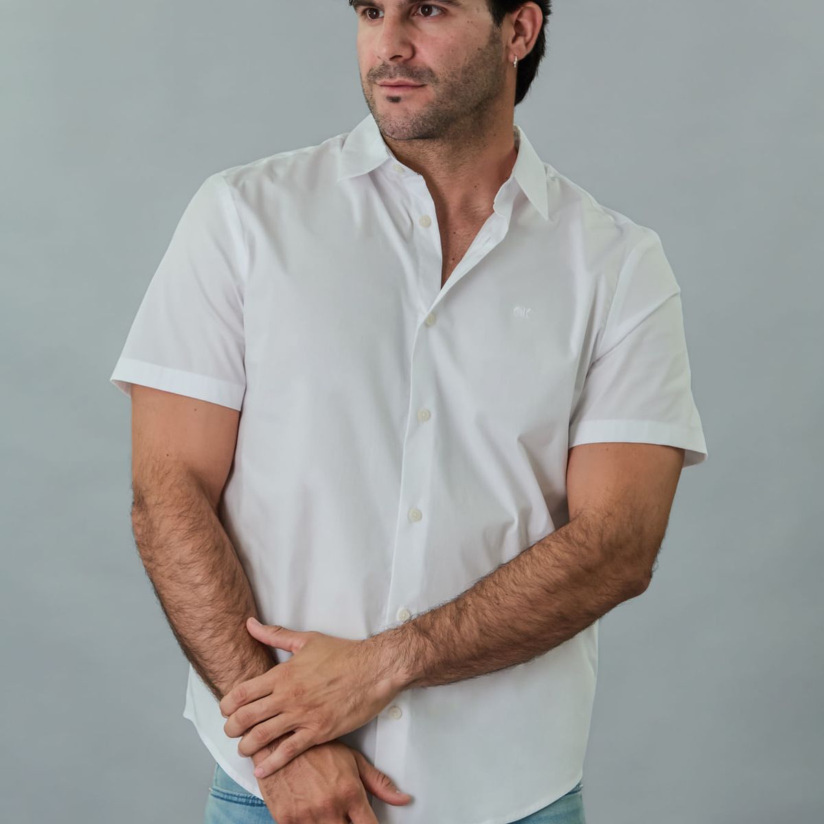 CALVIN KLEIN - CAMISA SS SOLID POPLIN SHIRT