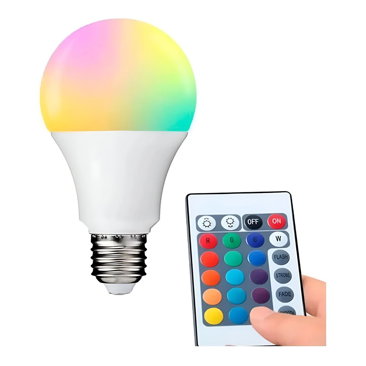 GENERICO - Foco Led RGB Radiante Base E27 Control Remoto 7w