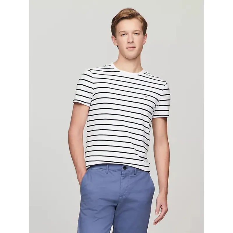 TOMMY HILFIGER - CAMISETA M/C M STRETCH SLIM FIT TEE STRIPE TH