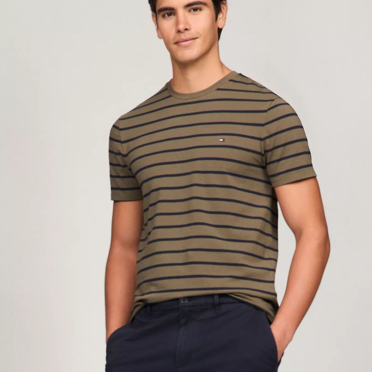 TOMMY HILFIGER - CAMISETA M STRETCH SLIM FIT TEE STRIPE TH