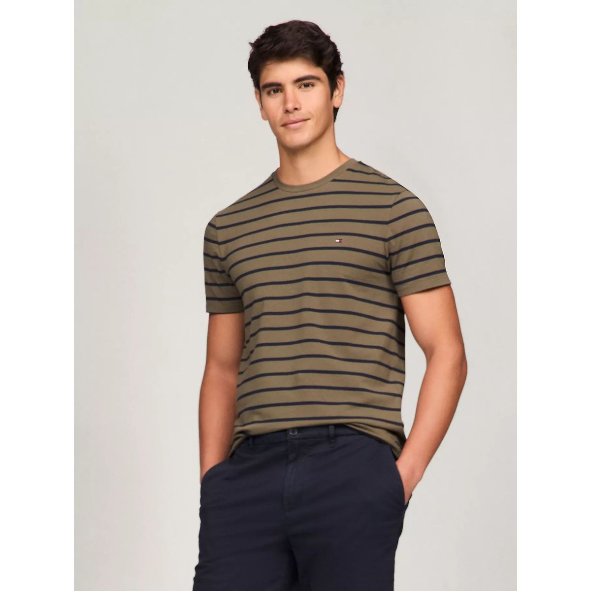 TOMMY HILFIGER - CAMISETA M STRETCH SLIM FIT TEE STRIPE TH