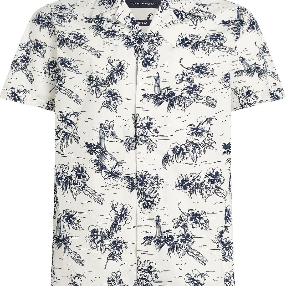 TOMMY HILFIGER - CAMISA FLEX POPLIN PRINT SS SHIRT TH