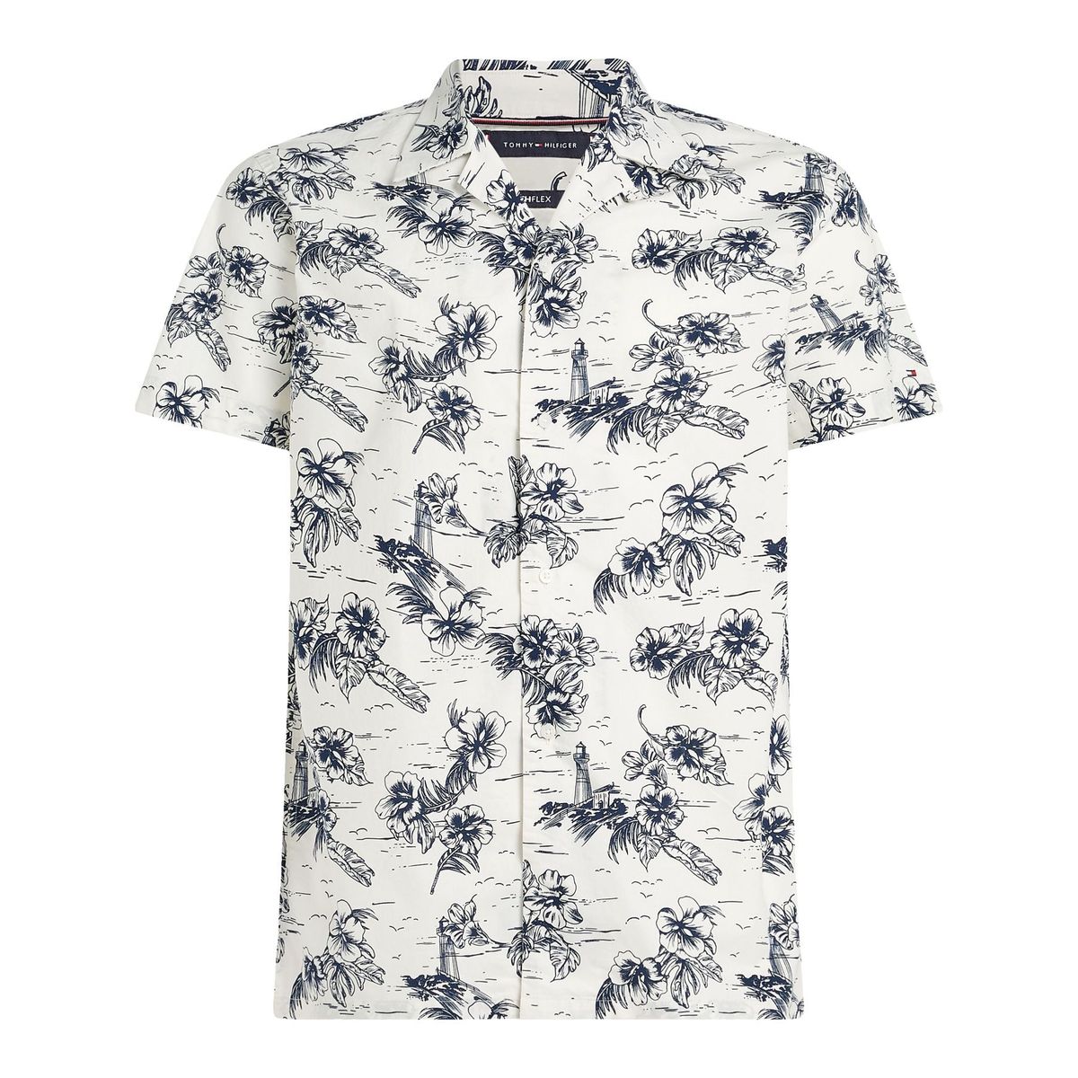 TOMMY HILFIGER - CAMISA FLEX POPLIN PRINT SS SHIRT TH