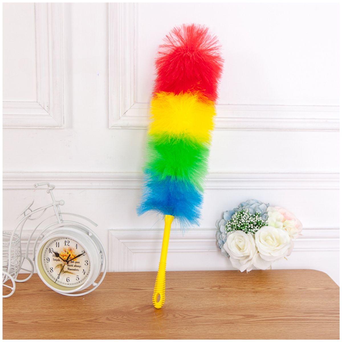 GENERICO - Plumero de Limpieza Atrapa Polvo Palo Extensible Pack x2