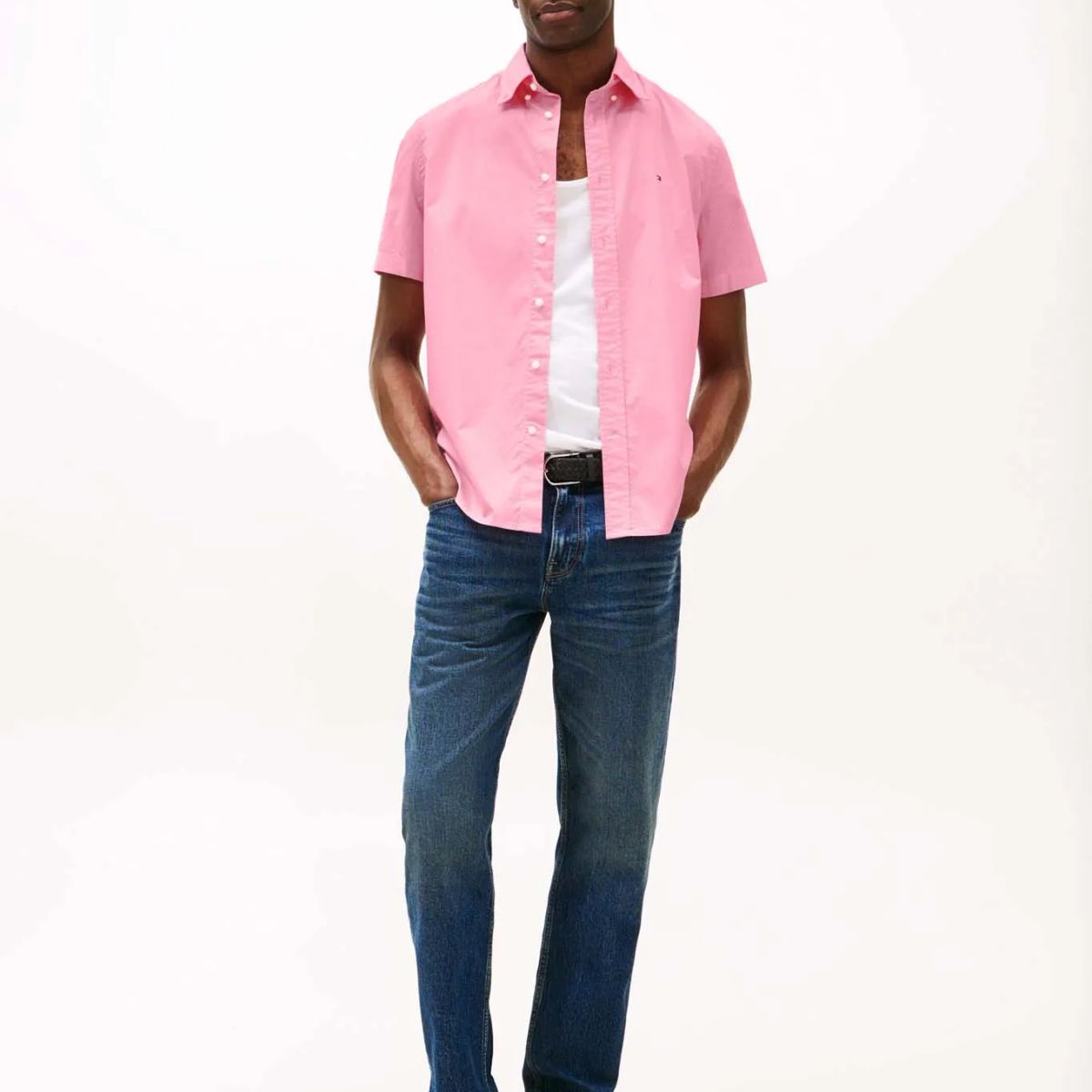 TOMMY HILFIGER - CAMISA FLEX POPLIN SOLID S/S SHIRT