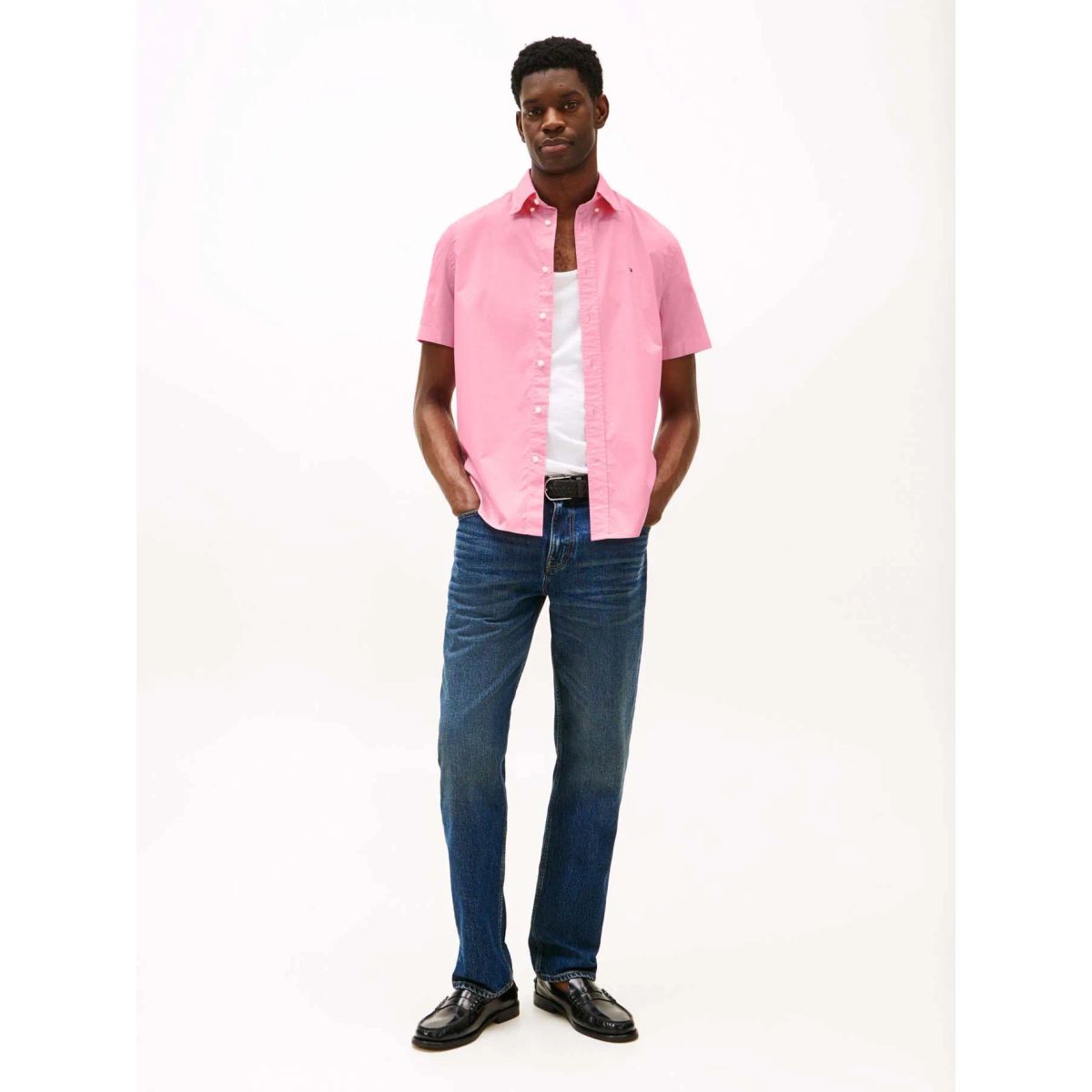 TOMMY HILFIGER - CAMISA FLEX POPLIN SOLID S/S SHIRT