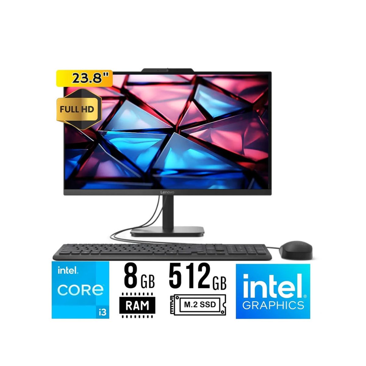 LENOVO - PC ALL IN ONE LENOVO V100 238 FHD IPS I3 N305 8GB 512GB SSD ULTRA VELOZ