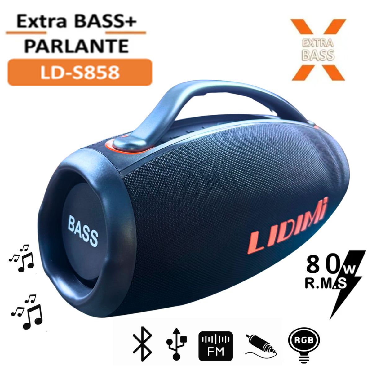 LIDIMI - Parlante Lidimi LD -S858 TWS Bluetooth Potencia 2x40 watts Real 12000mAh