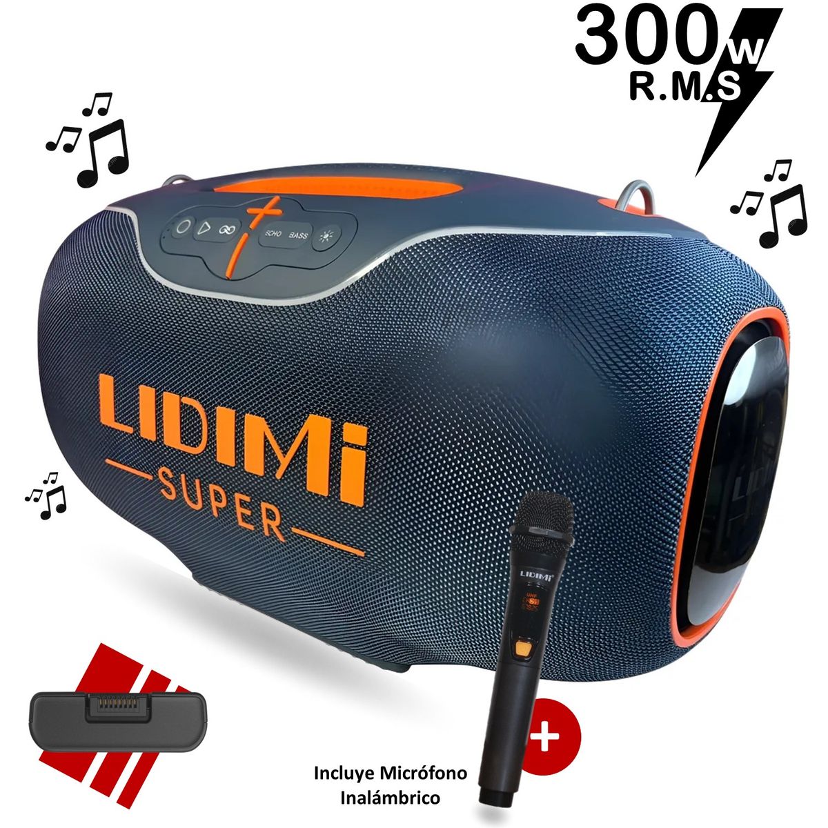 LIDIMI - Parlante Portátil Lidimi Super 300W D-S680 BluetoothUsb + Micrófono