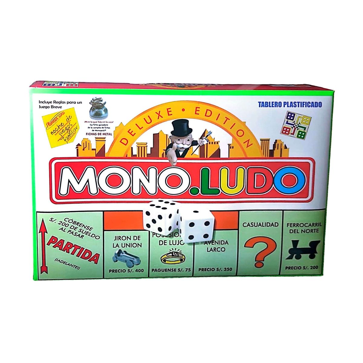 GENERICO - MONOLUDO JUEGO DE MESA: MONOPOLIO Y LUDO 2 EN 1