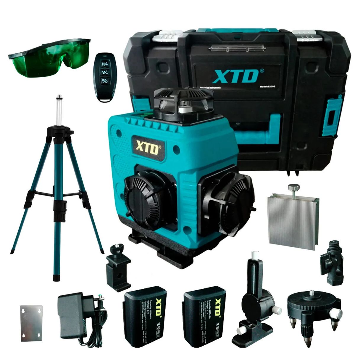 XTD - Nivel Laser Verde 16 Lineas 4D 360 Digital Indicador Carga Tripode