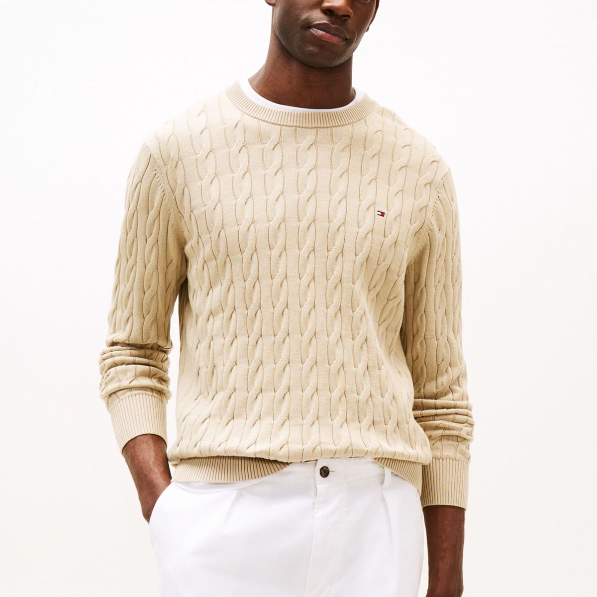TOMMY HILFIGER - SWEATER CLASSIC COTTON CABLE CREW NECK TH