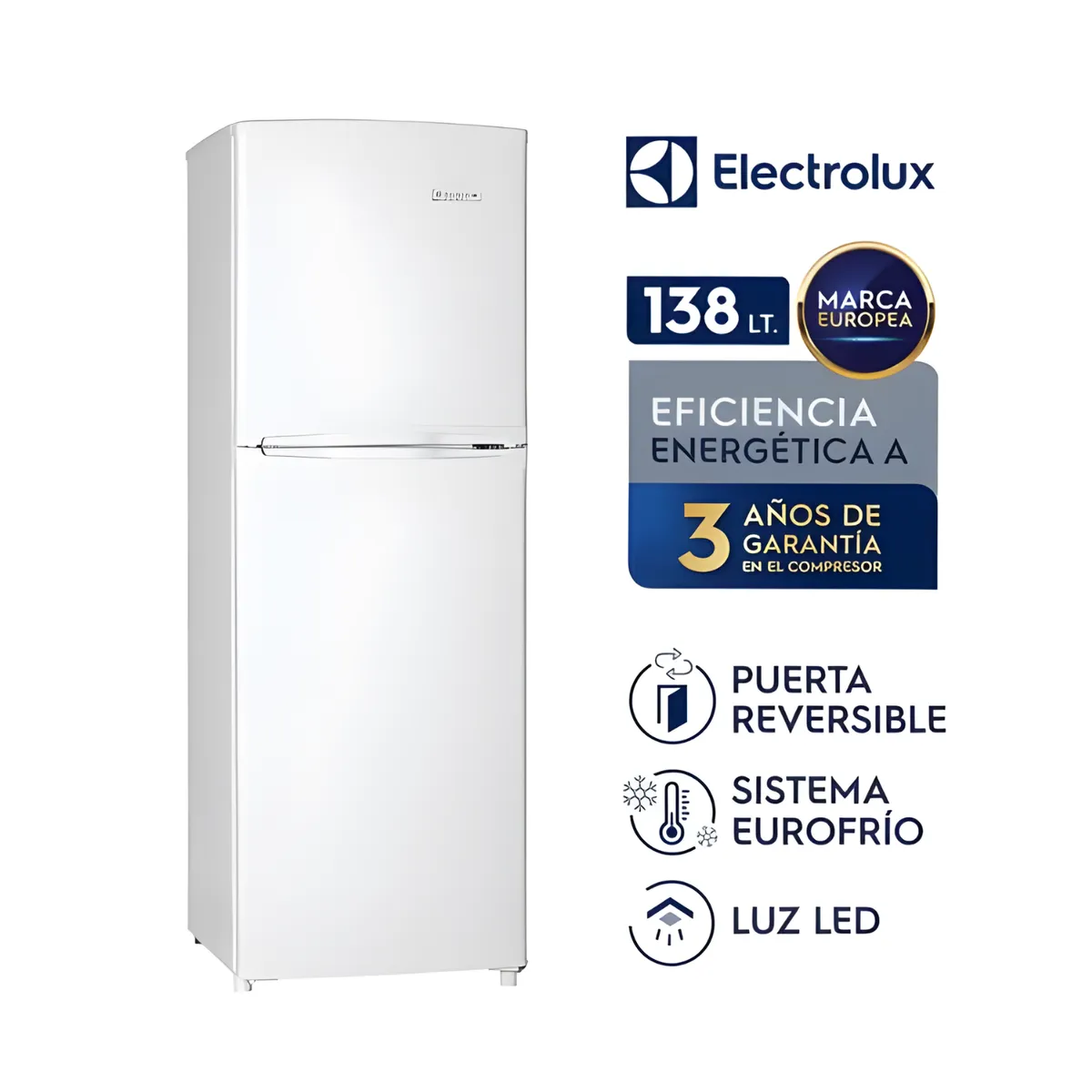 ELECTROLUX - Refrigeradora Electrolux Top Mount Frost 138L Blanco ERT18G2HNW
