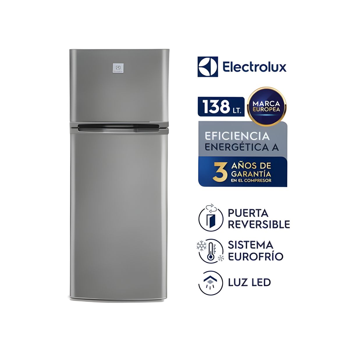 Refrigeradora Electrolux Top Mount Frost 138L Gris ERT18G2HNI, marca Electrolux - Foto 2